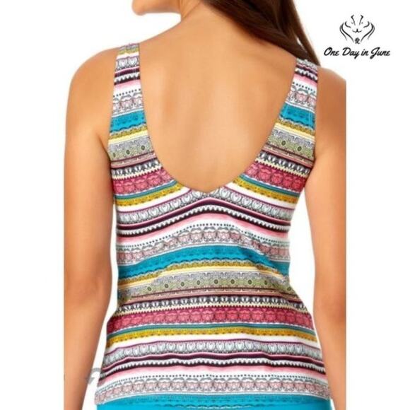 Liz Claiborne Striped Tankini Top Size S - Picture 2 of 2